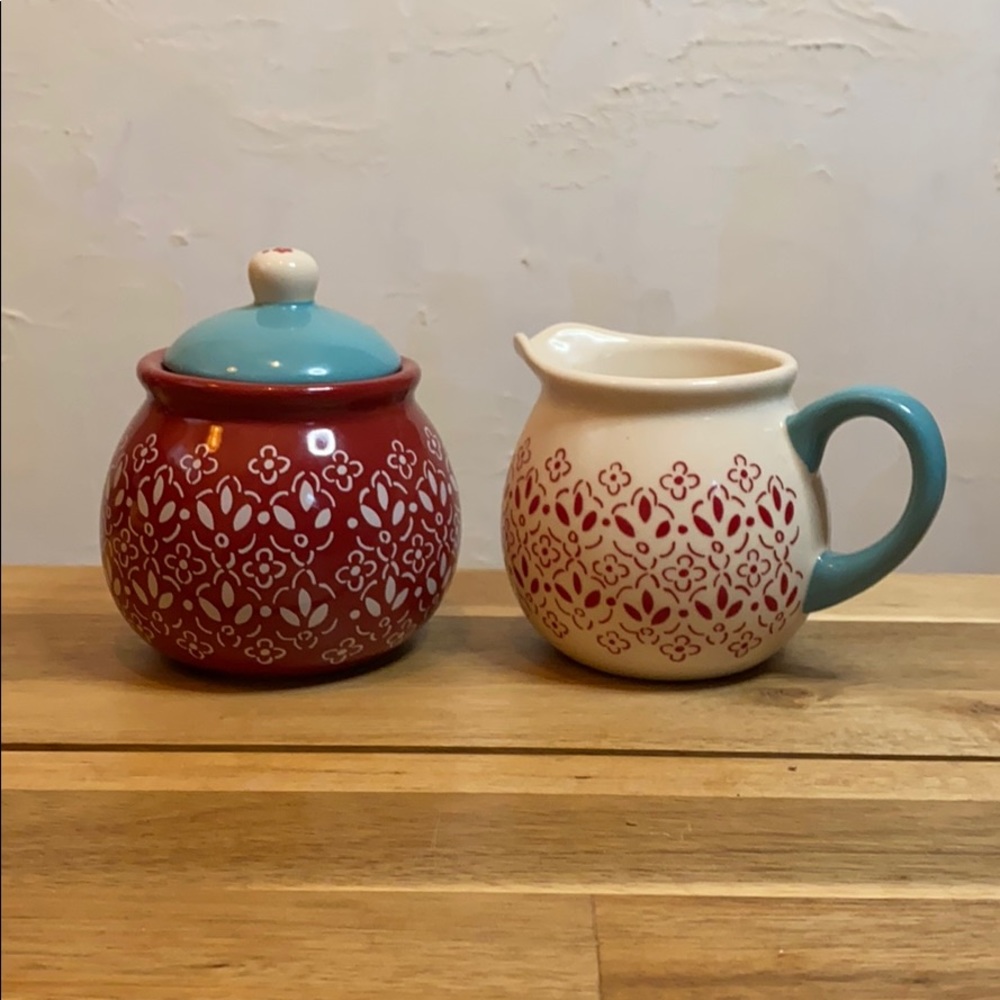 Gibson Home General Store Sugar Jar & Creamer Set